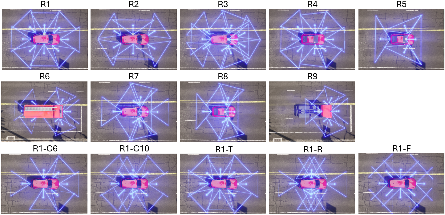 Visualization of camera rigs used in the study